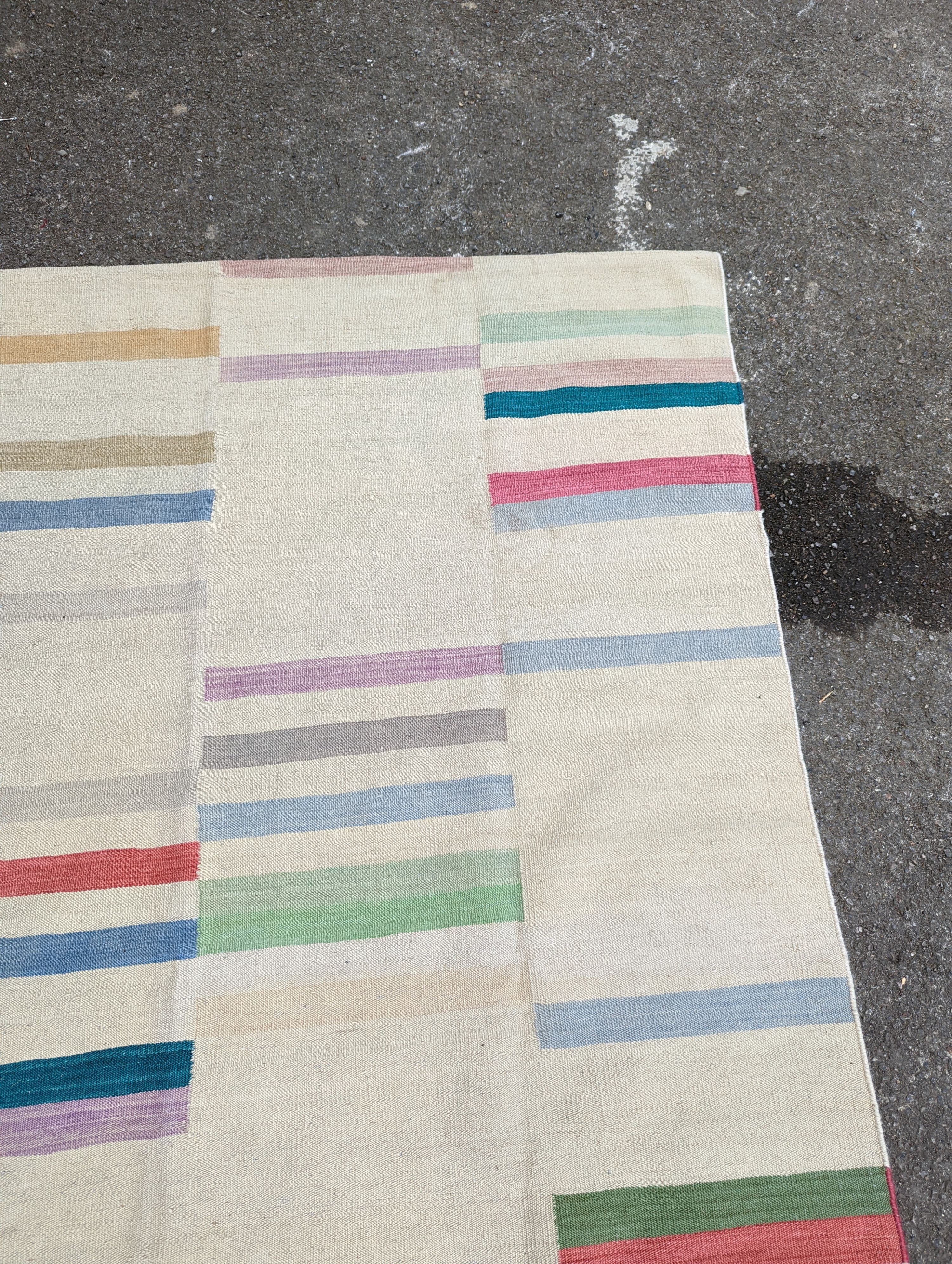 A contemporary Paul Smith inspired Kilim carpet, approx. 200 x 120